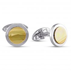 Two-Tone Gold Round Cufflinks