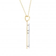 Two-Tone Ornate Cross Pendant Necklace