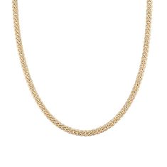 Two-Tone Semi-Solid Diamond-Cut Curb Link Chain Necklace | 5.7mm | 22 Inches