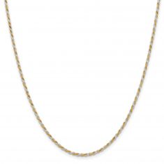 Two-Tone Solid Diamond-Cut Rope Chain Necklace | 1.85mm | 24 Inches