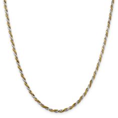 Two-Tone Solid Diamond-Cut Rope Chain Necklace | 2.5mm