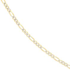 Two-Tone Solid Pavé Figaro Chain Necklace | 3.2mm