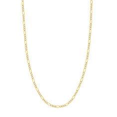 Two-Tone Solid Pavé Figaro Chain Necklace | 3.2mm