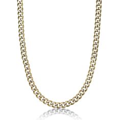 Men's Two-Tone Stainless Steel Curb Chain Necklace | 11mm