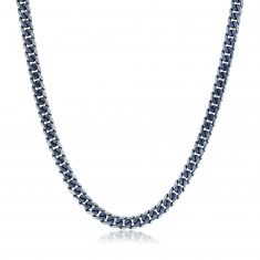 Men's Two-Tone Stainless Steel with Grey Ion Plating Curb Chain Necklace | 8mm