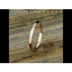 14k Rose Gold 2mm Faceted Pattern Band