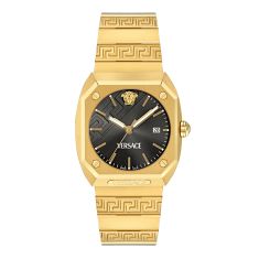 Versace Antares Black Dial Gold-Tone Stainless Steal Bracelet Watch 44mm - VE8F00424