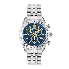 Versace Chrono Master Blue Dial Stainless Steel Bracelet Watch 44mm - VE8R00324