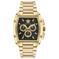 Versace Dominus Chronograph Black Dial Gold-Plated Watch | VE6H00523