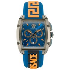 Versace Dominus Chronograph Blue Dial Silicone Strap Watch | VE6H00323