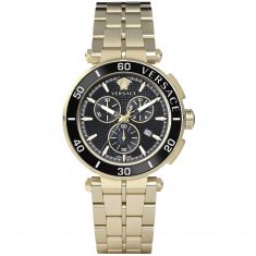 Versace Greca Watch REEDS Jewelers | Yellow | | Ion-Plated 45mm Gold VE3L00522 Bracelet Chrono
