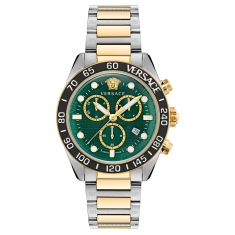 Versace Greca Dome Chrono Two-Tone Bracelet Watch | 43mm | VE6K00423