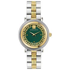 Versace Greca Flourish Green Dial Two-Tone Stainless Steel Bracelet Watch | 35mm | VE7F00523