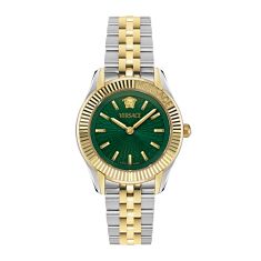 Versace Greca Time Petite Green Dial Two-Tone Stainless Steel Bracelet Watch 30mm - VE9CA0324