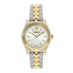 Versace Greca Time Petite Silver Dial Two-Tone Stainless Steel Bracelet Watch 30mm - VE9CA0224