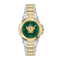 Versace Hera Green Dial Two-Tone Stainless Steel Bracelet Watch 37mm - VE8D00524