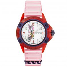 Versace Icon Active Chinese Year of the Rabbit Pink Silicone Strap Watch | 42mm | VE6E00523