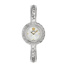 Versace La Creca Silver Dial Stainless Steel Bracelet Watch Set 28mm - VE8C00324