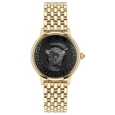 Versace Medusa Alchemy Black Dial and Ion-Plated Yellow Gold Bracelet Watch | 38mm | VE6F00523