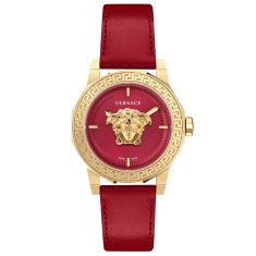 Versace Medusa Deco Red Satin-Leather Strap Watch | 38mm | VE7B00123