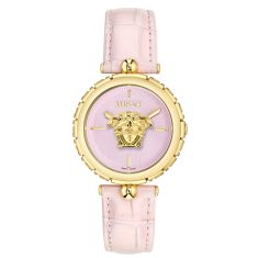 Versace Medusa Heritage Pink Guilloche Dial Pink Leather Strap Watch 38mm - VE9D00224