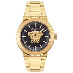 Versace Medusa Infinite Black Dial Gold Stainless Steel Bracelet Watch | 45mm | VE7E00623