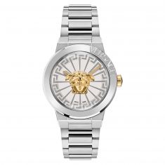 | Diamond Two-Tone 38mm | Versace Infinite Dial Bracelet Medusa Jewelers REEDS White Accent Watch | VE3F00823