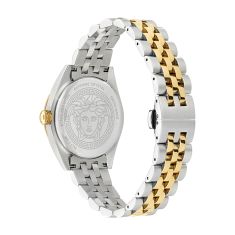 Versace V-Code Blue Dial Two-Tone Stainless Steel Bracelet 36mm - VE8I00524