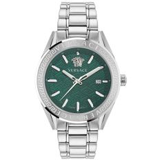 Versace V-Code Green Dial and Stainless Steel Bracelet Watch | 42mm | VE6A00423
