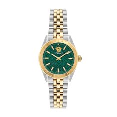 Versace V-Code Green Dial Two-Tone Stainless Steel Bracelet 36mm - VE8I00424