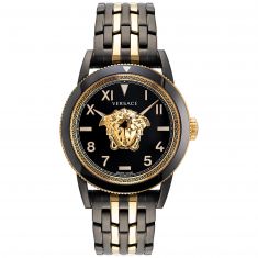 | VE2W00622 Black | Black Bracelet Watch Guilloché | Versace 45mm Sport Tech Jewelers GMT REEDS Dial