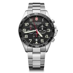Victorinox Fieldforce Chrono Black Dial Stainless Steel Bracelet Watch 42mm - 241855
