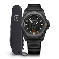 Victorinox I.N.O.X. Automatic Black Dial Black Rubber Strap Watch Set 41mm - 242023.1