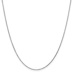 White Gold Solid Cable Chain Necklace | 0.95mm | 18 Inches