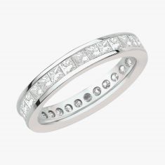 image of White Gold Channel Set Princess Diamond Eternity Band 2ctw with sku:JM1091-WG