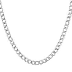White Gold Solid Curb Chain Necklace | 1.4mm