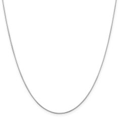 White Gold Solid Diamond-Cut Octagonal Snake Chain Necklace | 0.8mm