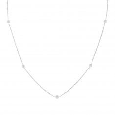 White Gold Diamond Accent Station Necklace