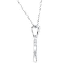 White Gold Diamond Anchor Pendant Necklace 1/20ctw