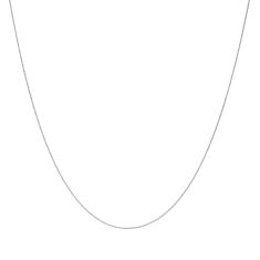 White Gold Solid Diamond Cut Cable Chain Necklace | 0.8mm