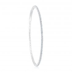 REEDS Flexible 1 1/2ctw Diamond White Gold Bangle Bracelet
