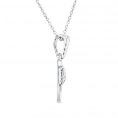 White Gold Diamond Flip Flop Pendant Necklace 1/15ctw