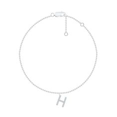 White Gold Diamond Initial H Bracelet 1/15ctw
