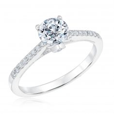 1/6ctw Diamond White Gold Engagement Ring Setting