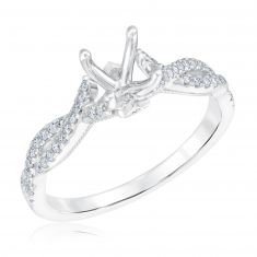 1/3ctw White Gold Diamond Twist Engagement Ring Setting