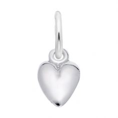 White Gold Heart Accent Flat Charm