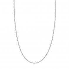 White Gold Hollow Rolo Chain Necklace | 2.5mm