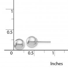 White Gold Polished Ball Stud Earrings | 7mm