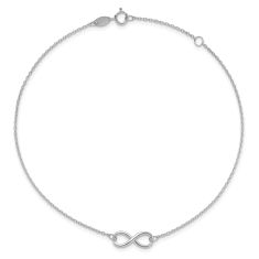 White Gold Polished Infinity Anklet