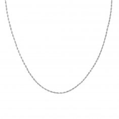 White Gold Rope Chain Necklace 2.5mm, 18 Inches
